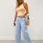 Botanical Print Wide Leg Pants with Pleat Detail