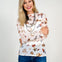 Western Elements Print Semi Sheer Mesh Top