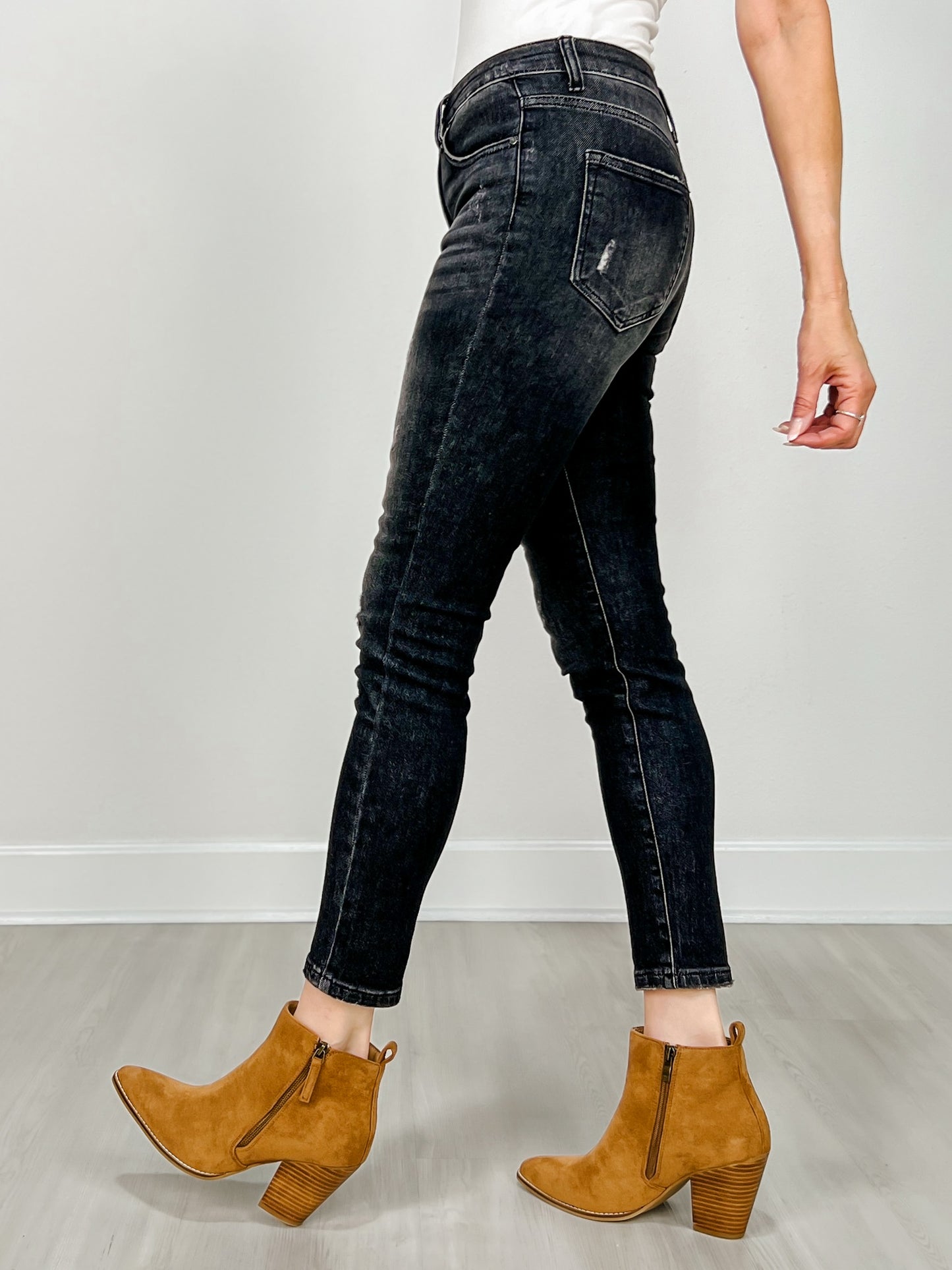 Risen SHADOW Mid Rise Ankle Skinny Jeans