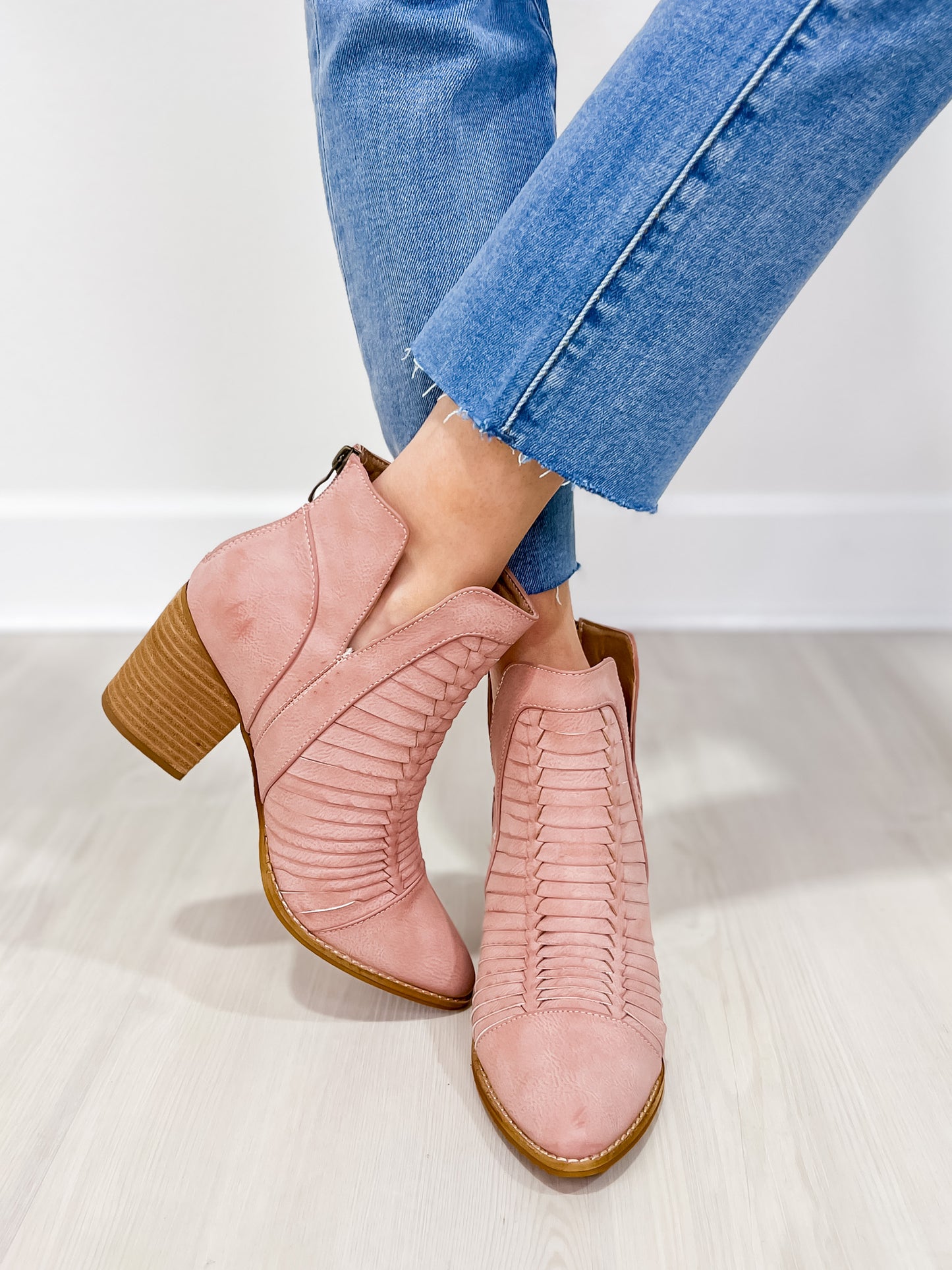 Alina Stacked Heel Ankle Booties