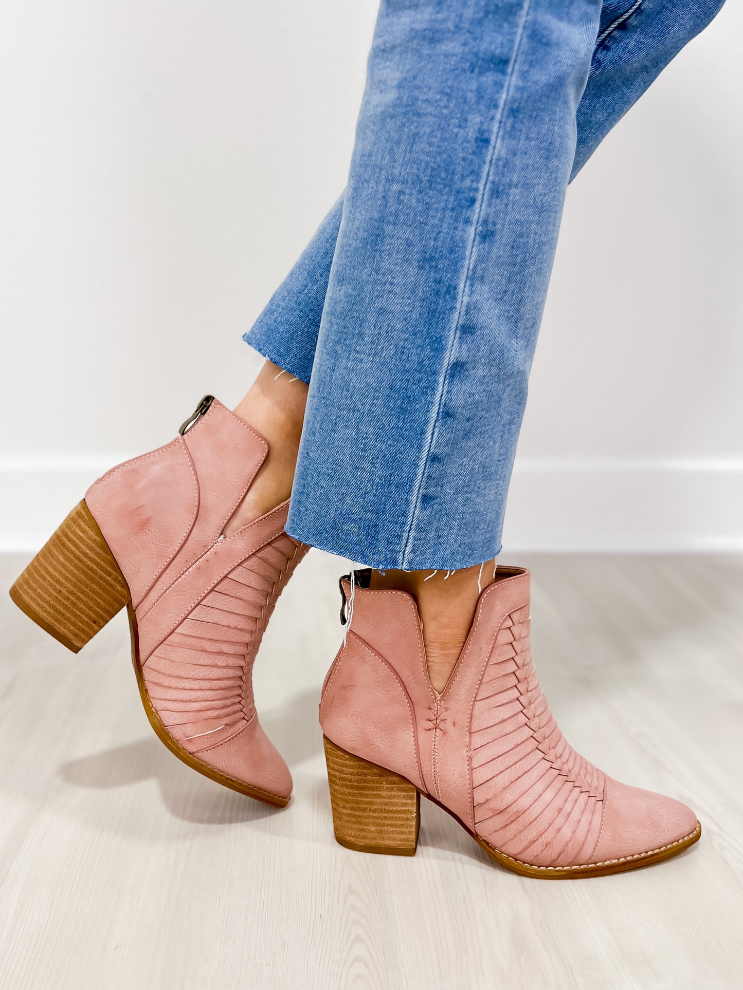 Alina Stacked Heel Ankle Booties