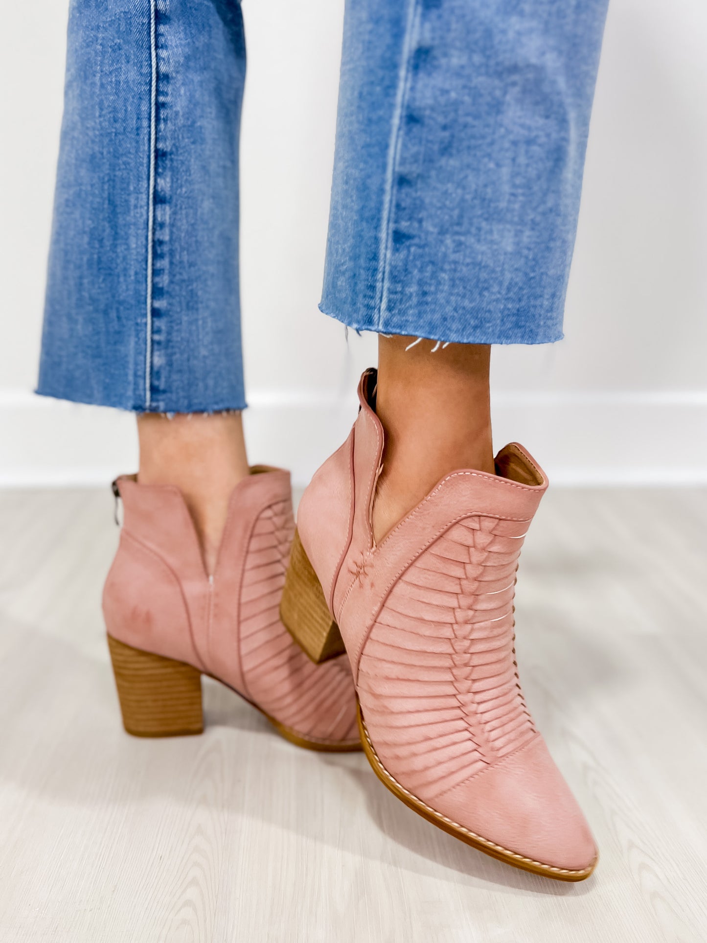 Alina Stacked Heel Ankle Booties