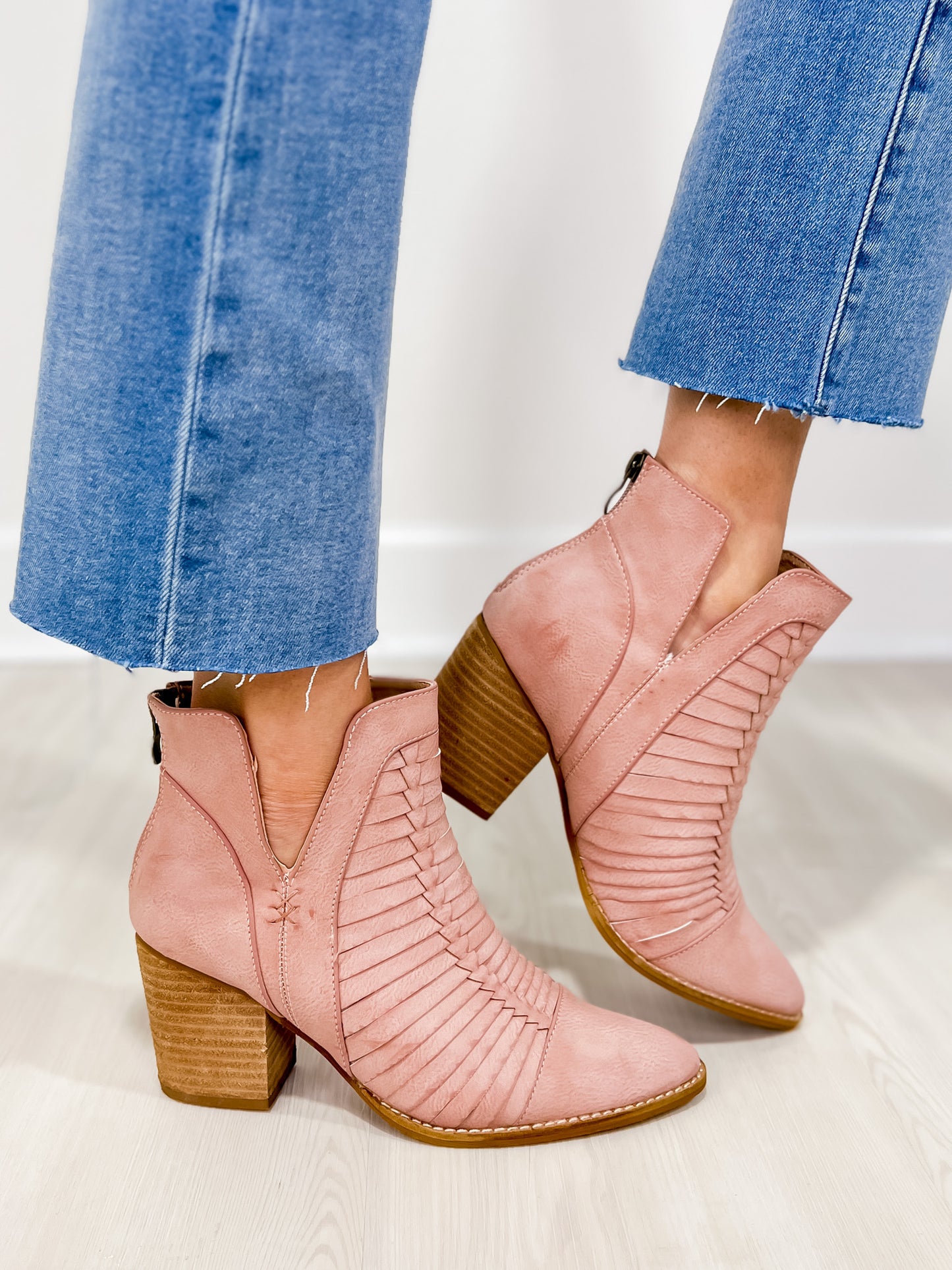 Alina Stacked Heel Ankle Booties