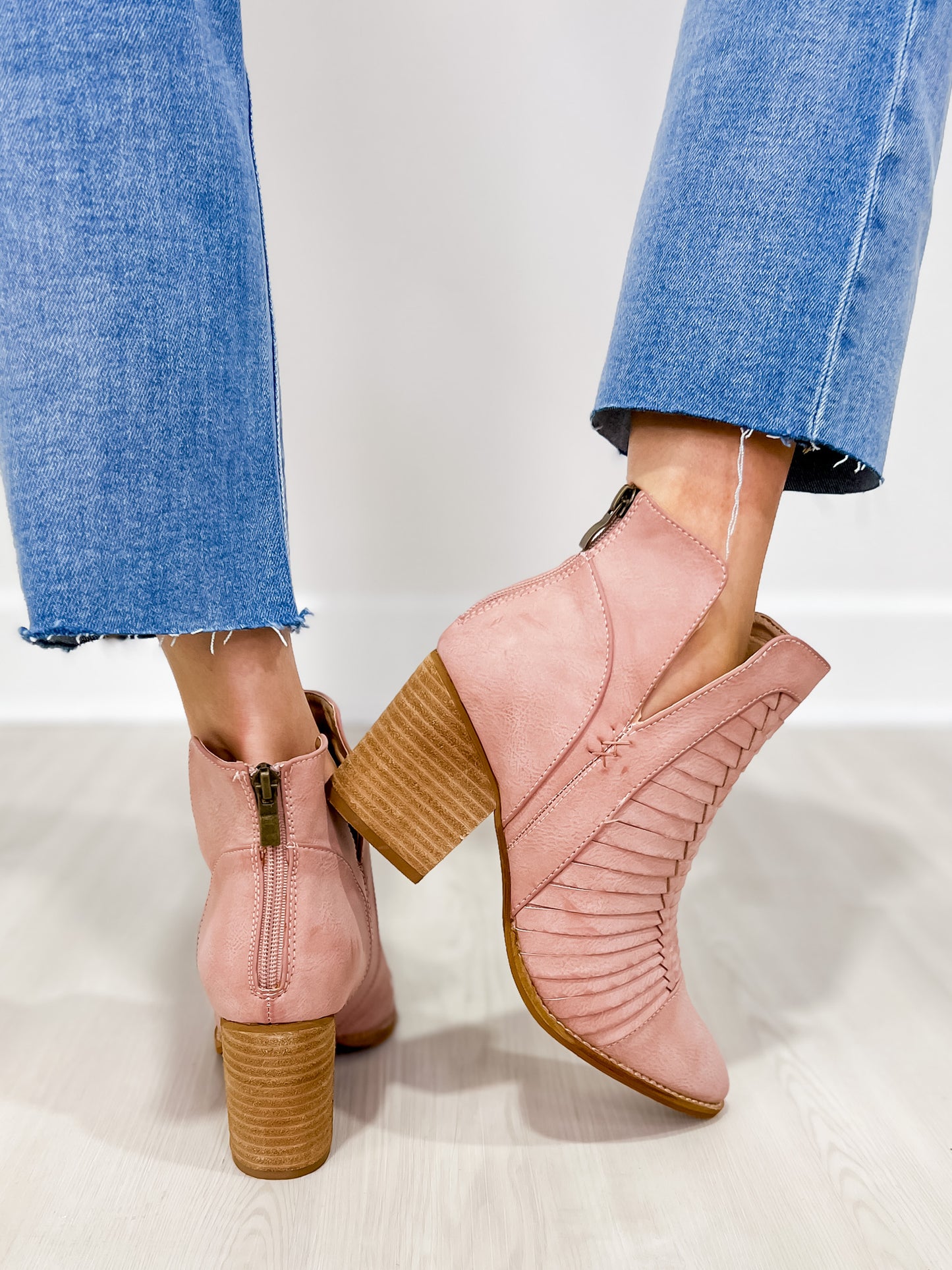 Alina Stacked Heel Ankle Booties