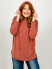 Long Sleeve Corduroy Ribbed Hoodie Top