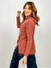 Long Sleeve Corduroy Ribbed Hoodie Top