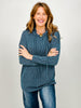 Long Sleeve Corduroy Ribbed Hoodie Top