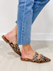 Pointed Slip On Flat Shoe with Buckle in Leopard