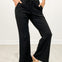 High Waisted Solid Knit Pants with Front Tie and Side Pockets
