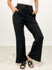 High Waisted Solid Knit Pants with Front Tie and Side Pockets