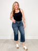 Judy Blue LAST KISS Mid-Rise Tummy Control Crop Wide Leg Denim Jeans