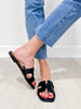 H-Cut Slip On Sandals in Black