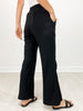High Waisted Solid Knit Pants with Front Tie and Side Pockets
