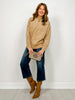 Front Seam Mock Neck Long Sleeve Knit Sweater -GROUP B