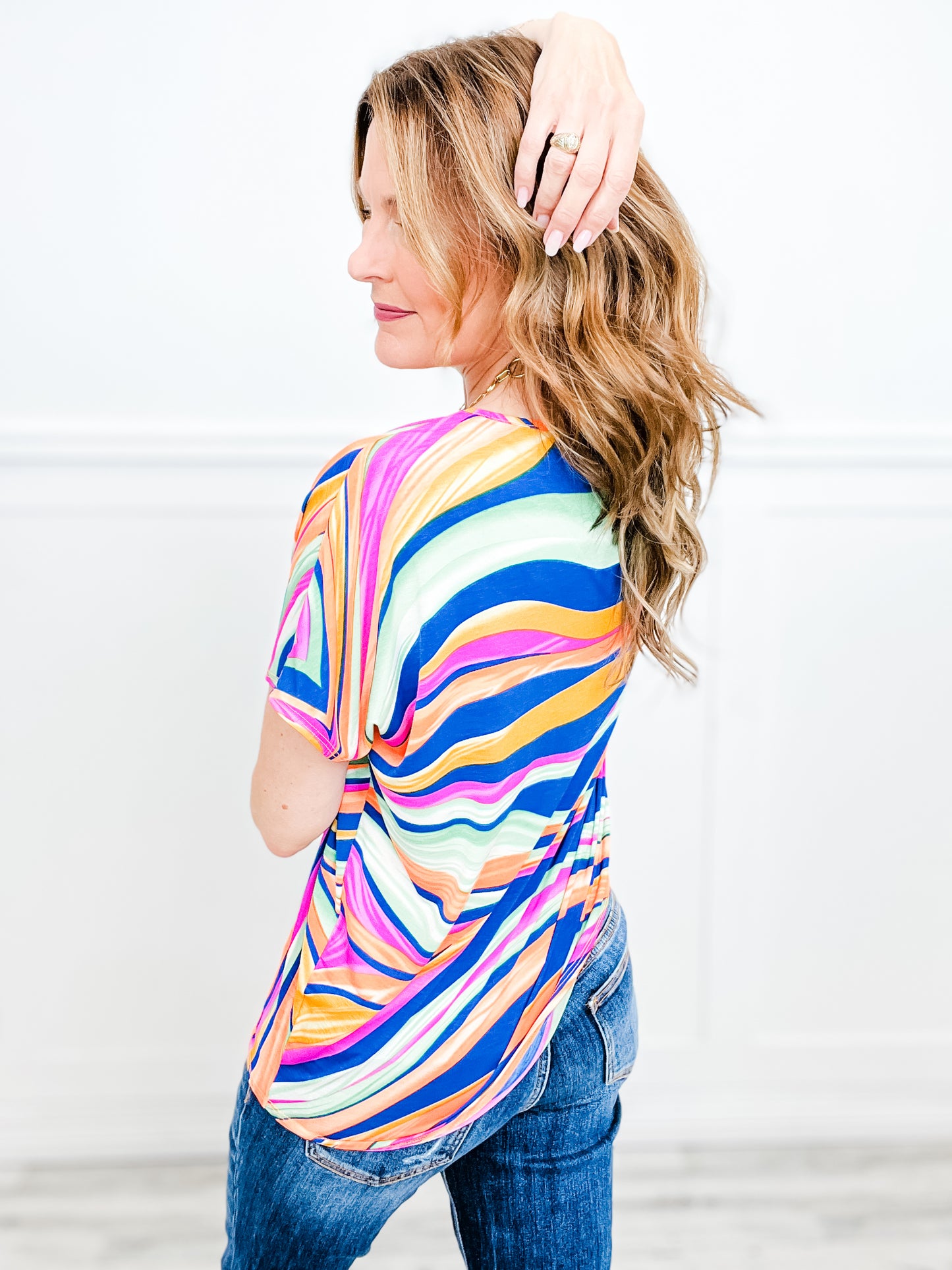 Printed V-Neck Top