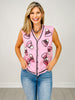 Pink Sweater Vest with Glitter Candy Corn
