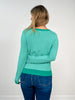 Raglan Sleeve Pin Stripe Crewneck Sweater
