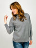 Front Seam Mock Neck Long Sleeve Knit Sweater -GROUP A