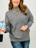Front Seam Mock Neck Long Sleeve Knit Sweater -GROUP A