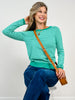 Raglan Sleeve Pin Stripe Crewneck Sweater