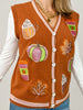 Glitter Fall Elements Sweater Vest