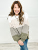 Two Tone Long Sleeve Sweater Color Block Top