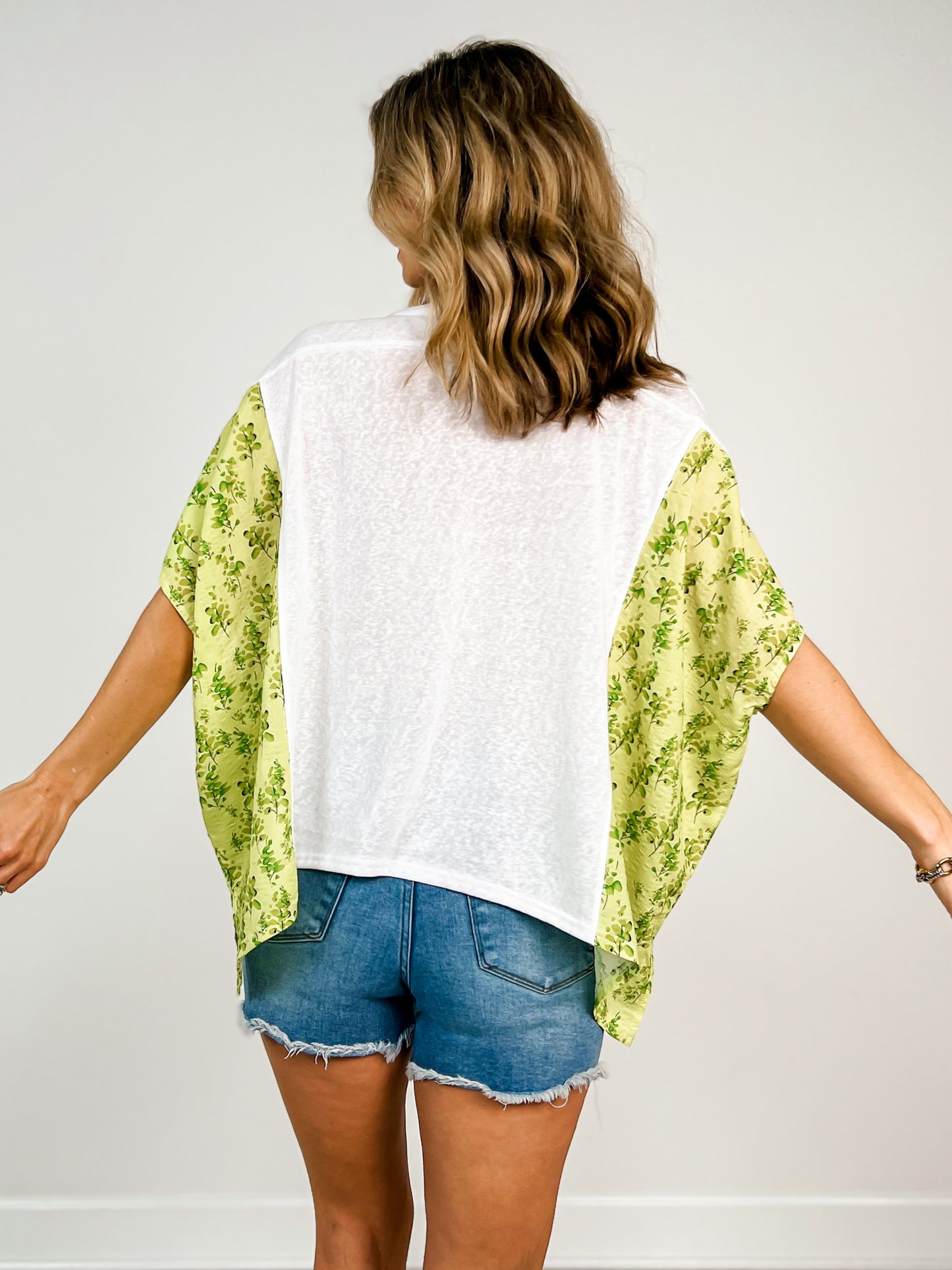 Lucky Clover Cord Embellished Pancho Style Top