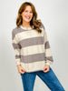 Washed Stripe Long Sleeve Knit Top