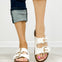 Corkys Conceited Double Buckle Slide Sandals in WHITE