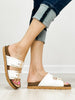 Corkys Conceited Double Buckle Slide Sandals in WHITE