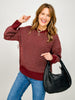Mini Jacquard Crew Neck Long Sleeve Knit Sweater