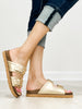 Corkys Conceited Double Buckle Slide Sandals in GOLD