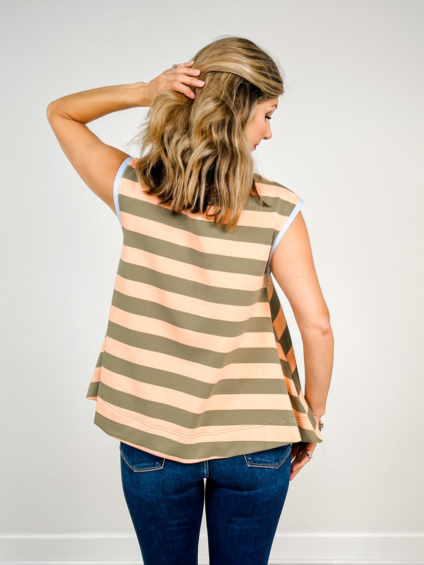 Striped Sleeveless Relaxed Fit Top