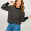 Mini Jacquard Crew Neck Long Sleeve Knit Sweater