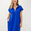 Portside Jacquard Fabric Dress with Zipper Neckline in ROYAL BLUE