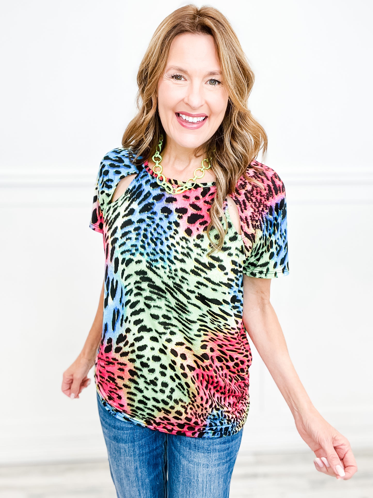 Multicolor Animal Print Top