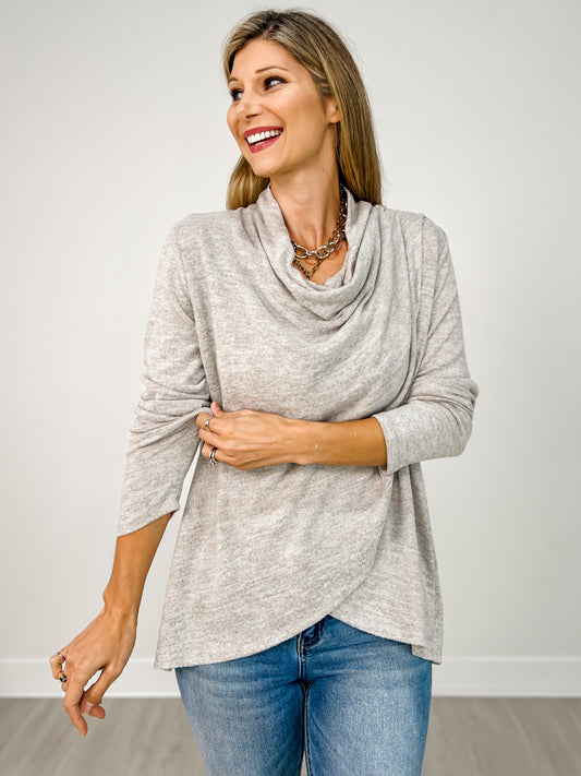 The Switch It Up Cardigan Sweater Top in H Grey