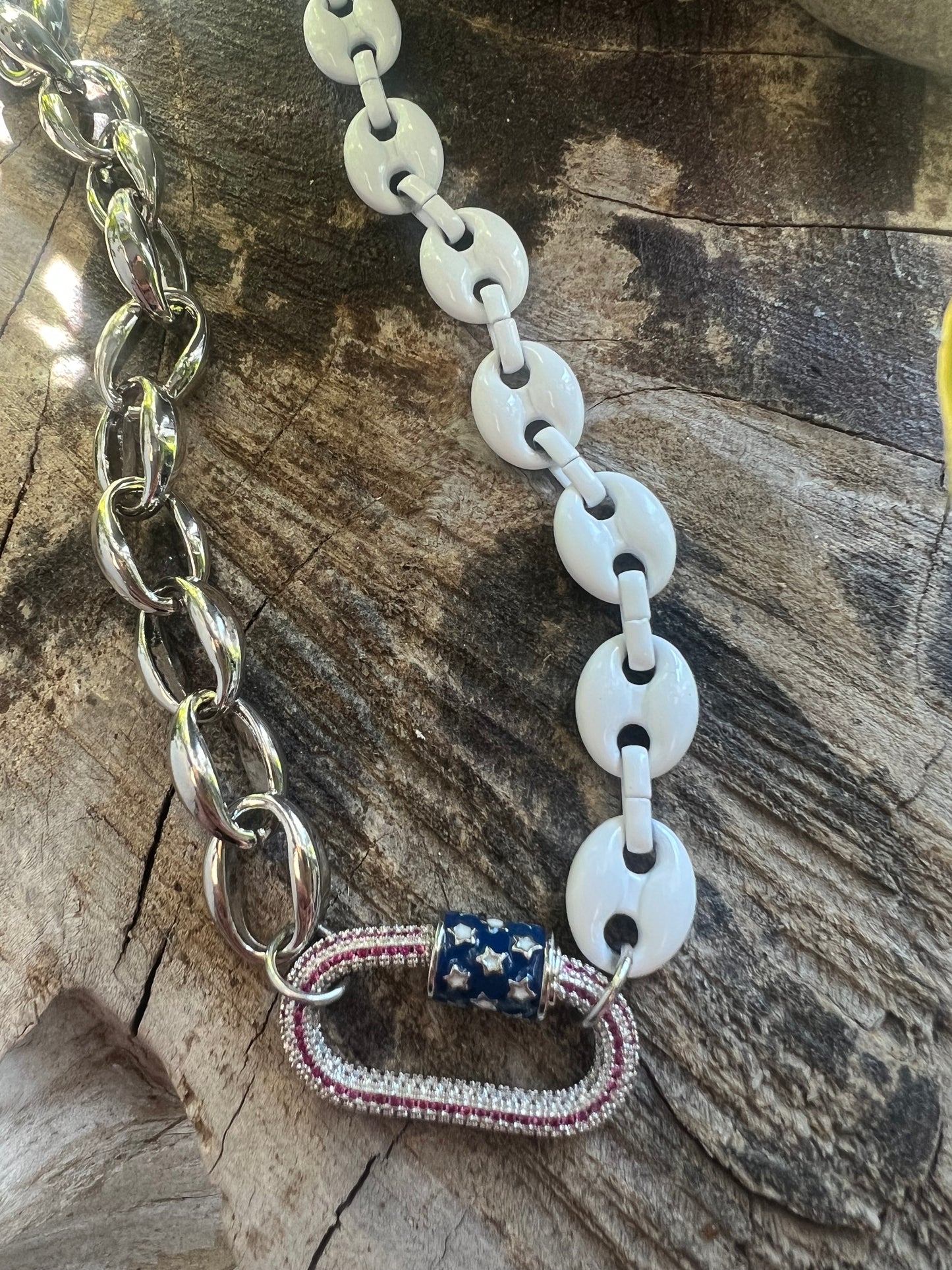 American Flag Gucci Bean Necklace