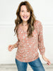 Paisley Print Long Sleeve Top with V-Neckline