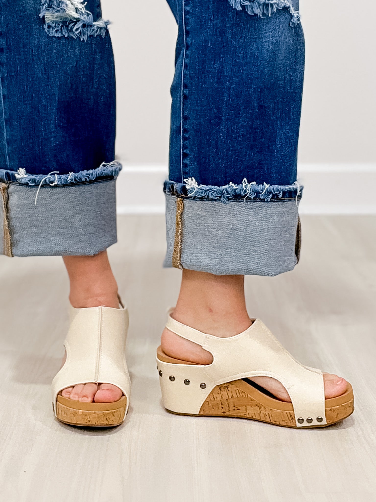 Corkys Carley Wedge in Cream