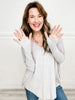 Oversized Soft Ribbed V-Neck Long Sleeve Sweater with Thumb Holes