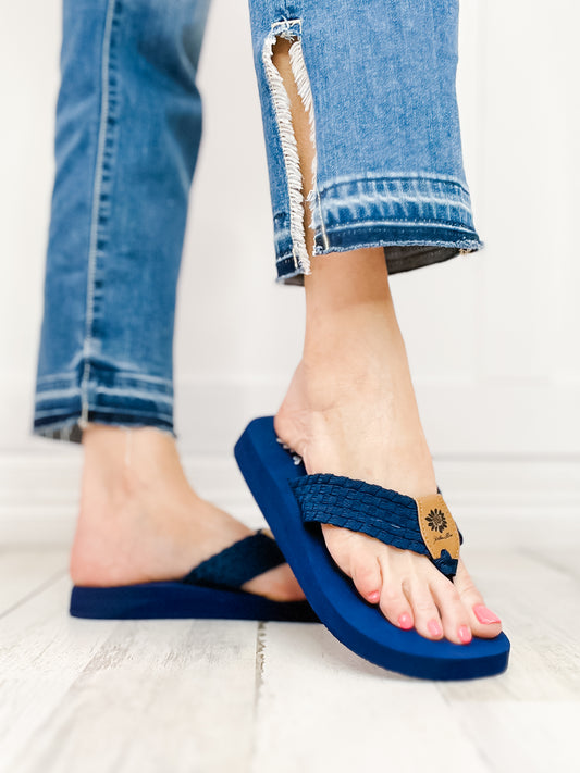 Yellowbox Soleil Flip Flop Shoes in Navy