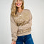 Floral Front Embroidery On Long Sleeve Sweatshirt