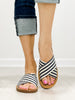 Corkys Dig It Slide Sandals in NAVY NATURAL STRIPE
