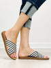 Corkys Dig It Slide Sandals in NAVY NATURAL STRIPE