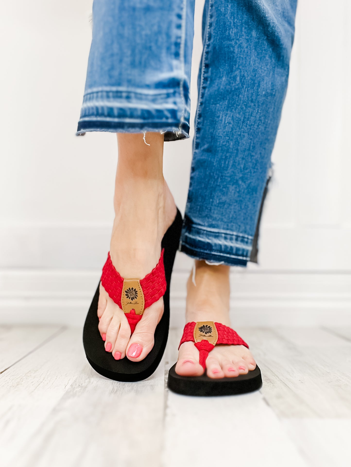 Yellowbox Soleil Flip Flop Shoes in Red