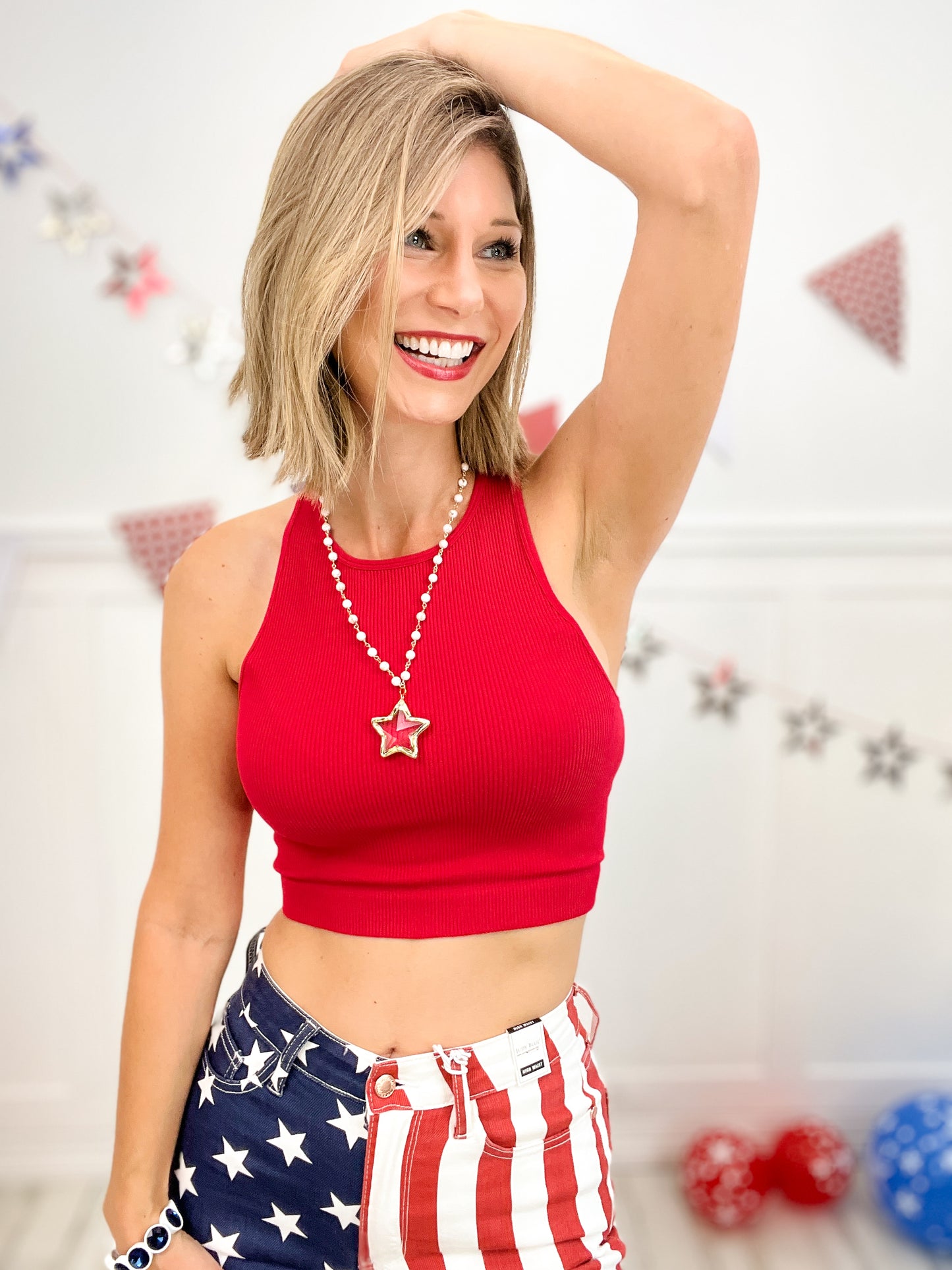 Little Miss Independent Cropped Tank Top