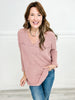 Fuzzy Knit V-Neck Long Sleeve Sweater