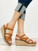 Corkys All Nighter Wedge Sandals in COGNAC