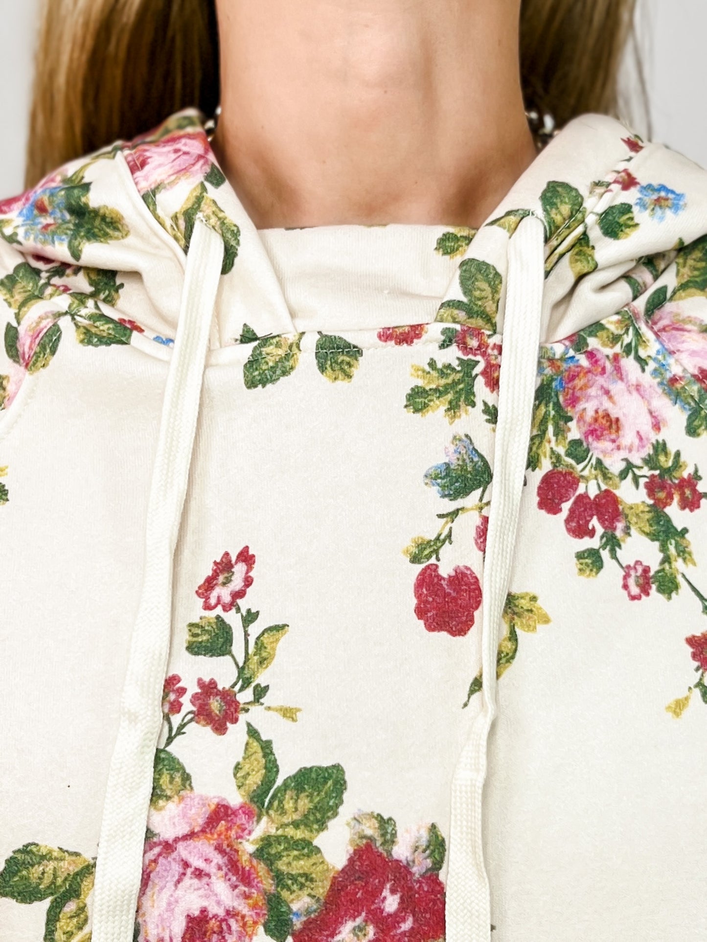 Long Sleeve Printed French Terry Hooded Sweatshirt